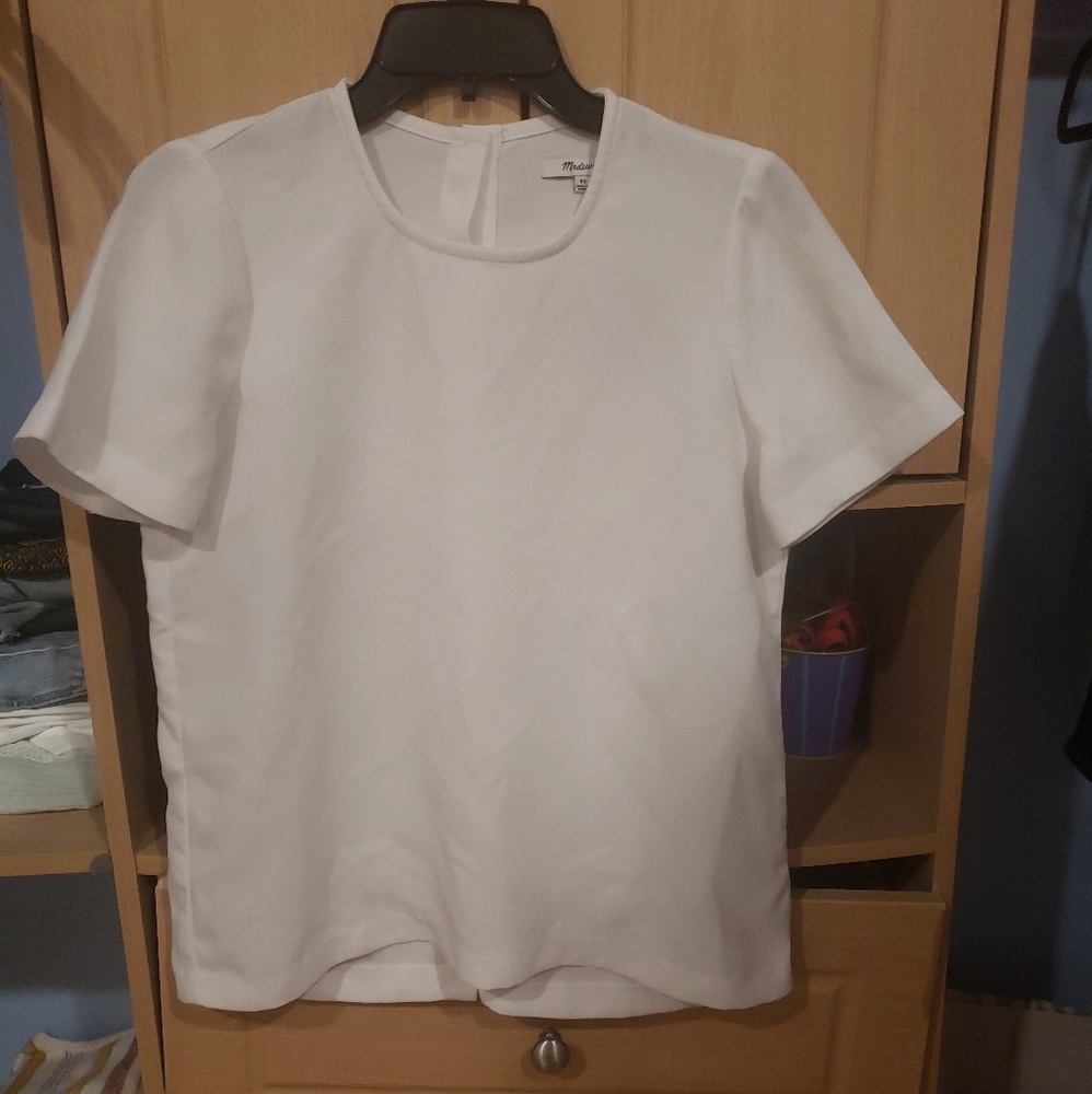 White Button Blouse